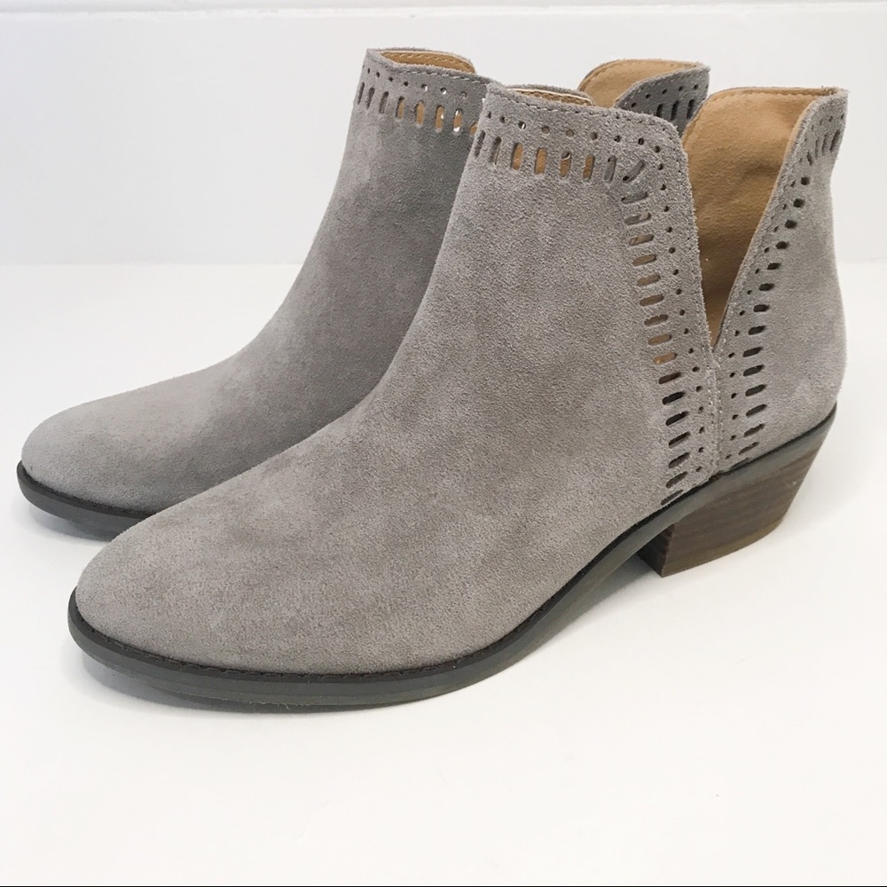 NWOT Lucky Brand Francee Suede Western Bootie Grey